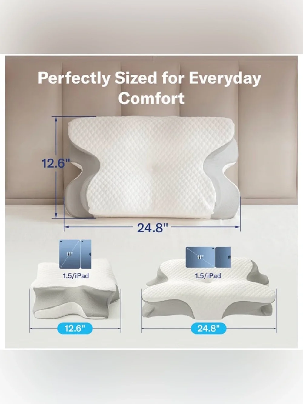 Alcedo Cervical Pillow for Cozy Sleep and Neck Pain Relief, New Sealed Package